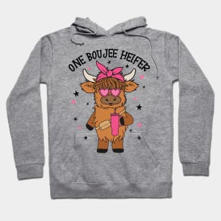 One Boojee Heifer Highland Cow Tumbler Farm Animal Valentine Hoodie